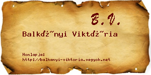 Balkányi Viktória névjegykártya